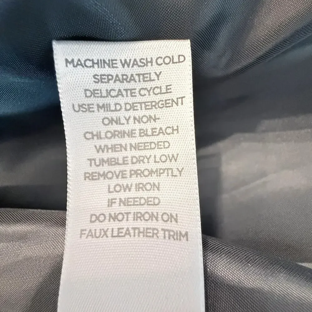 Burgundy Double Breasted Coat Plus Size 26/28 Pleather Trim